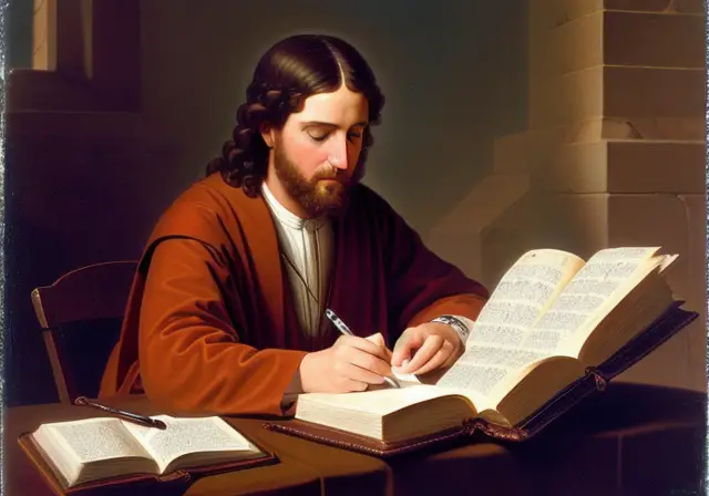 João escrevendo o Evangelho